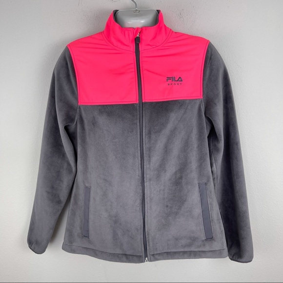 Fila Sport Full Zip Fleece Grey pink active jacket - Picture 2 of 16